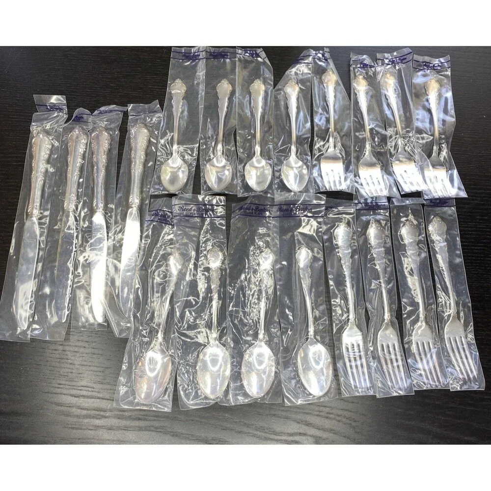 Reed Barton Dresden Rose Silverware 4 Place Settings Of 5 Pcs Silverplated (20)